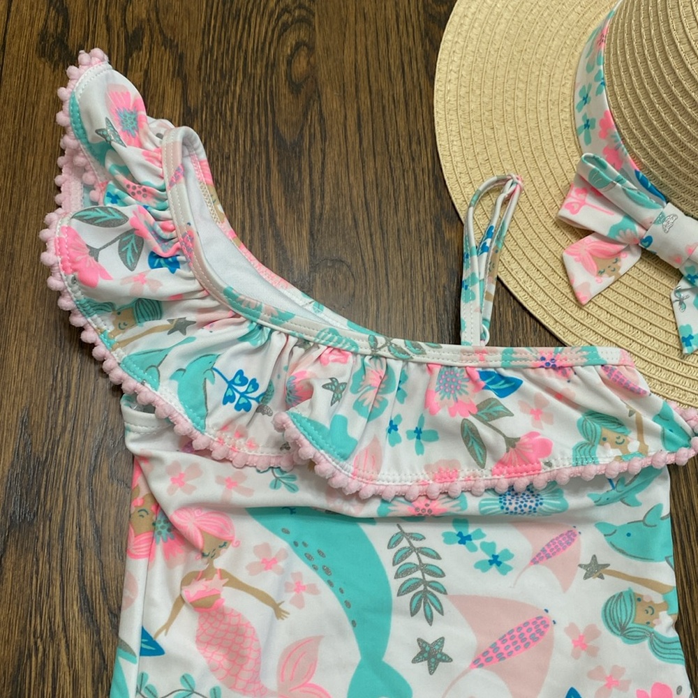 Tommy Bahama Girls Swim & Hat size 4T - Picture 2 of 10
